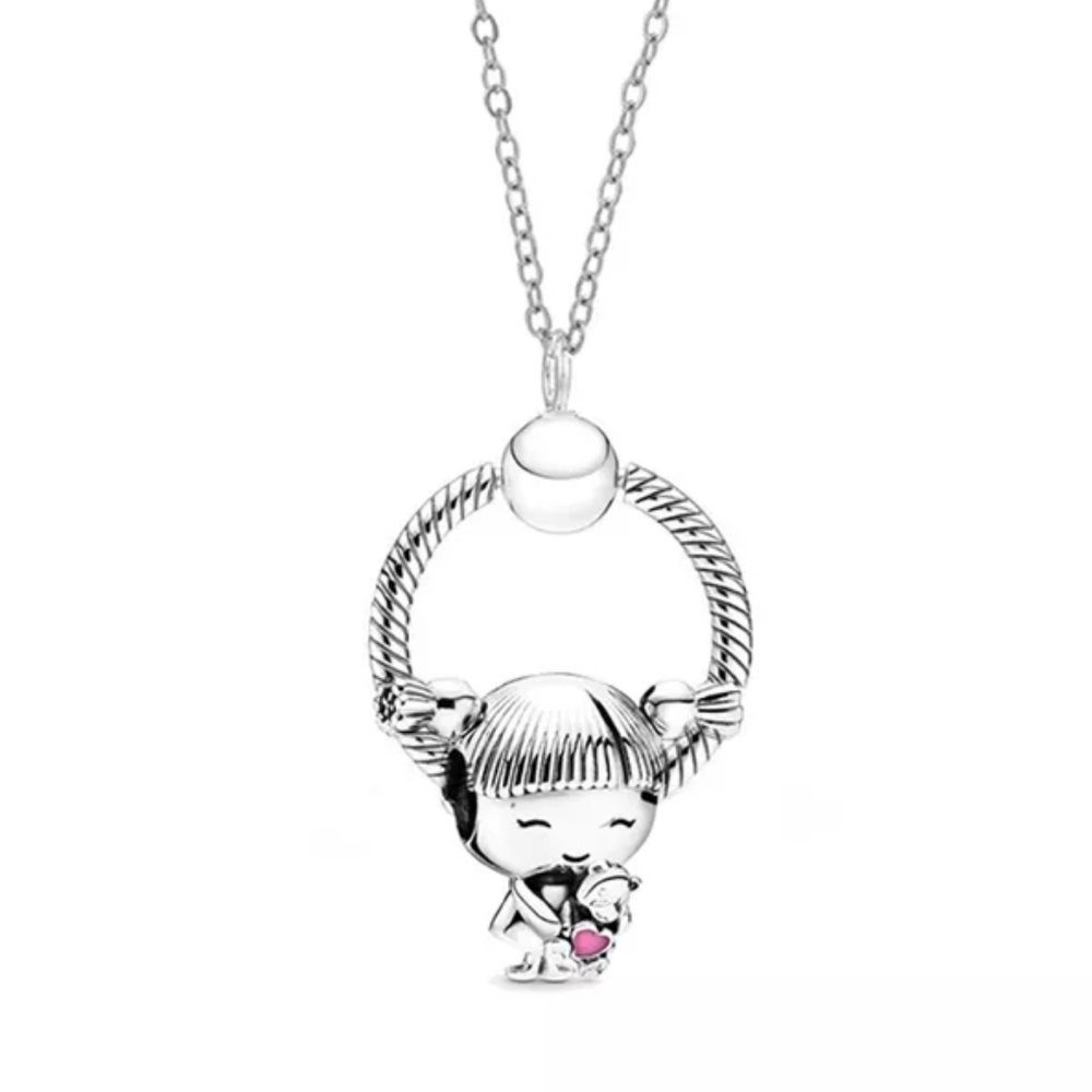 Bundle 3 pieces Deal - 45 CM  Girl Charm + Pendant + Necklace